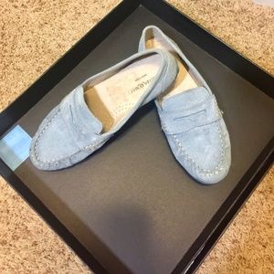 Cynthia Rowley Blue suede  moccasins